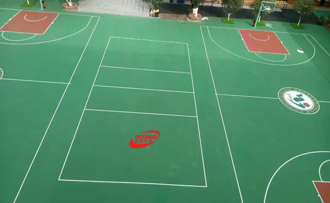 廣西玉林一中心小學(xué)1580平方丙烯酸球場完工!