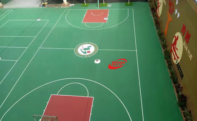 廣西玉林一中心小學(xué)1580平方丙烯酸球場完工!