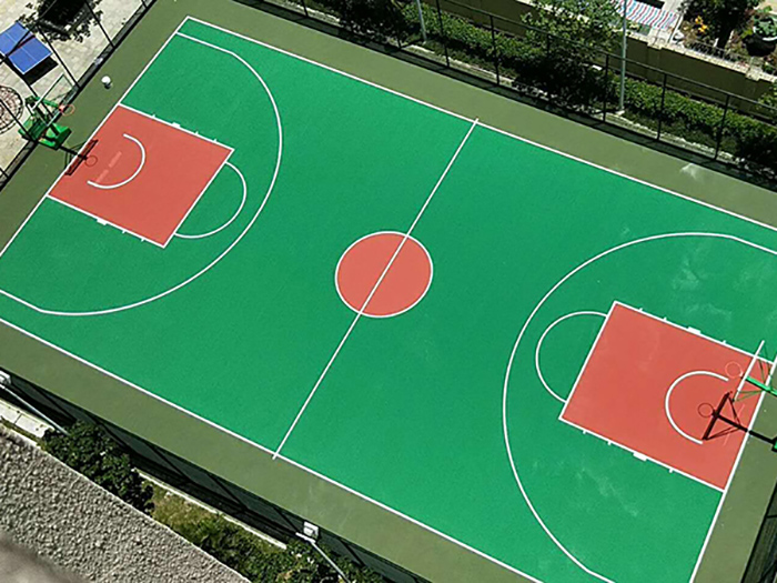 汕頭小區(qū)丙烯酸室外籃球場(chǎng)案例